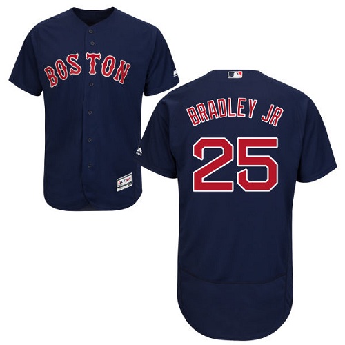 Red Sox #25 Jackie Bradley Jr Navy Blue Flexbase Authentic Collection Stitched MLB Jersey